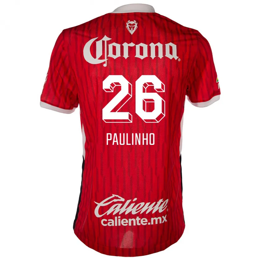 Danxen Mænd Paulinho #26 Rød Hvid Hjemmebane Spillertrøjer 2024/25 Trøje T-Shirt