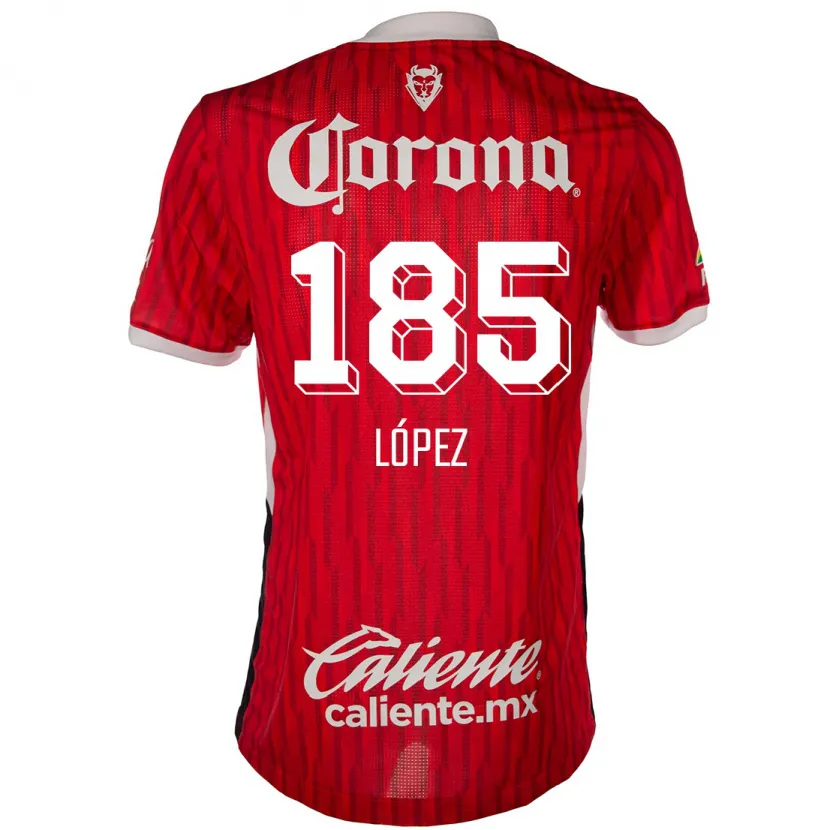 Danxen Mænd David López #185 Rød Hvid Hjemmebane Spillertrøjer 2024/25 Trøje T-Shirt