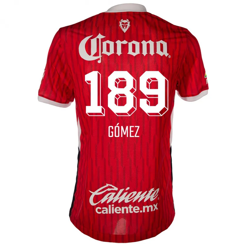Danxen Mænd Enrique Gómez #189 Rød Hvid Hjemmebane Spillertrøjer 2024/25 Trøje T-Shirt