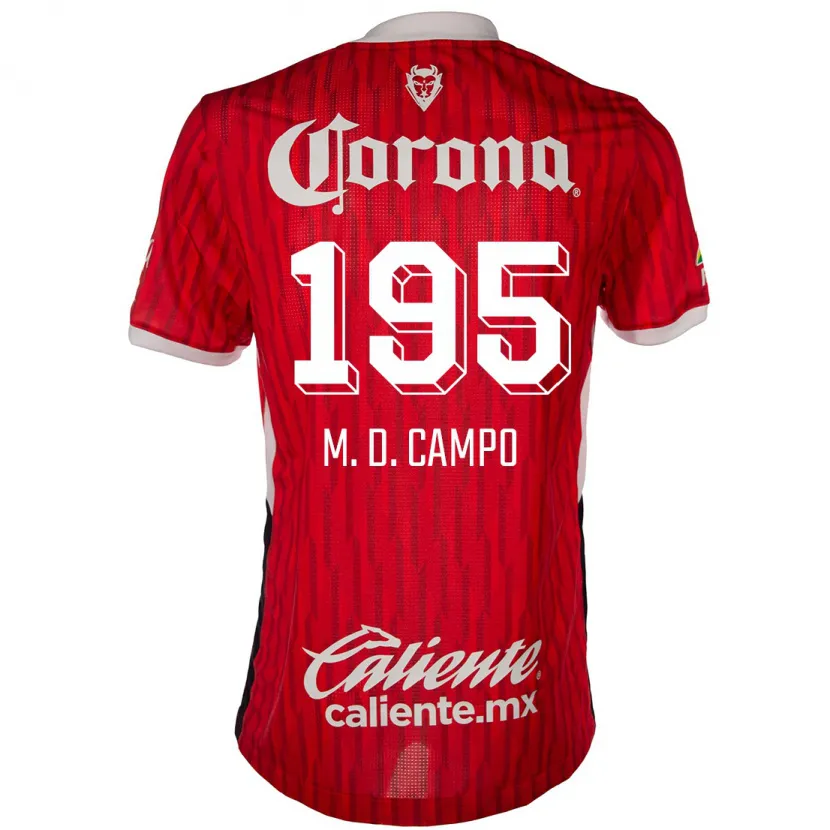Danxen Mænd Arturo Martín Del Campo #195 Rød Hvid Hjemmebane Spillertrøjer 2024/25 Trøje T-Shirt