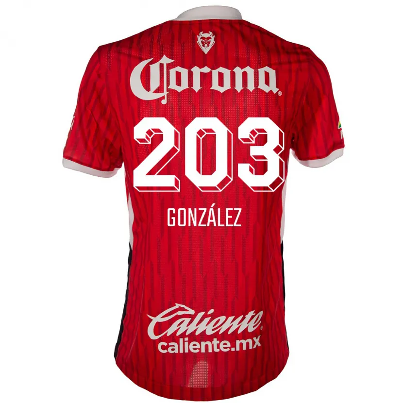 Danxen Mænd Luis González #203 Rød Hvid Hjemmebane Spillertrøjer 2024/25 Trøje T-Shirt