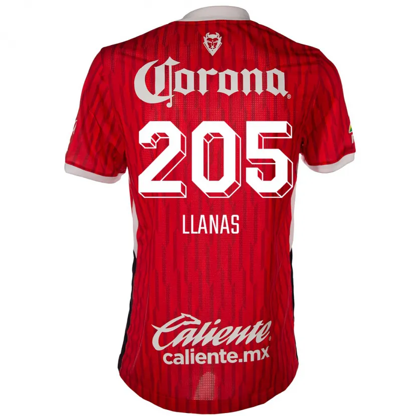 Danxen Mænd Emmanuel Llanas #205 Rød Hvid Hjemmebane Spillertrøjer 2024/25 Trøje T-Shirt