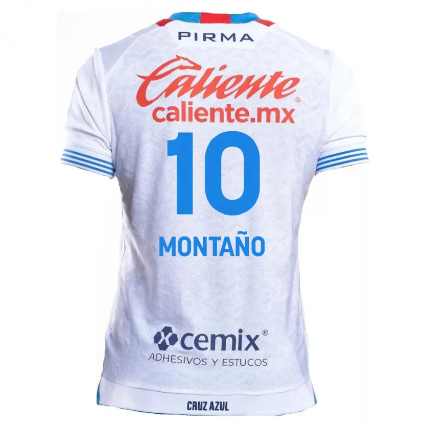 Danxen Mænd Andrés Montaño #10 Hvid Blå Udebane Spillertrøjer 2024/25 Trøje T-Shirt