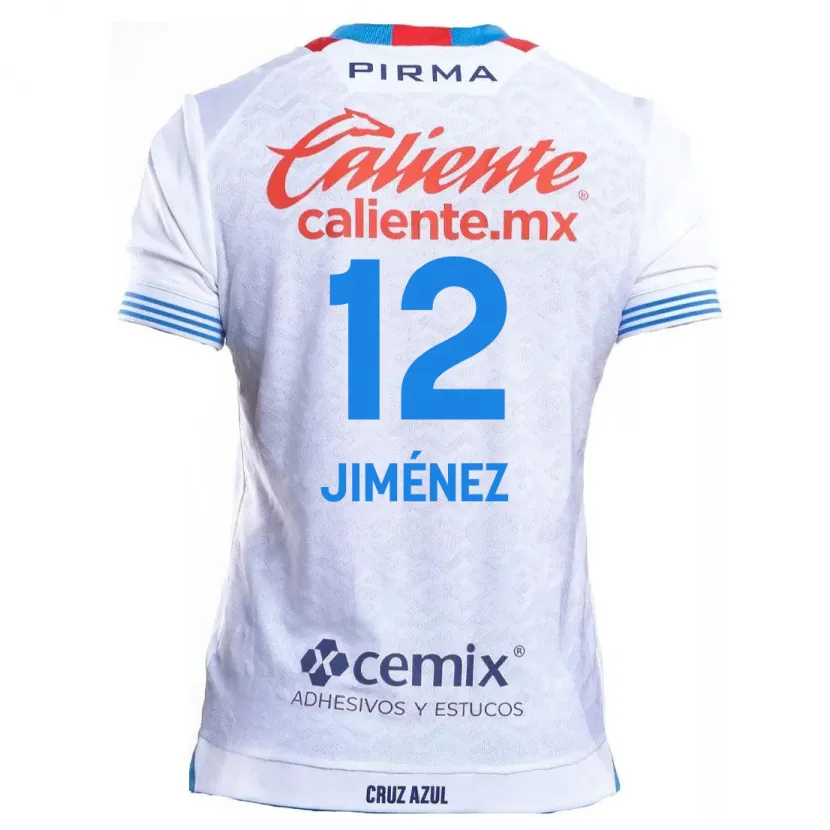Danxen Mænd Luis Jiménez #12 Hvid Blå Udebane Spillertrøjer 2024/25 Trøje T-Shirt