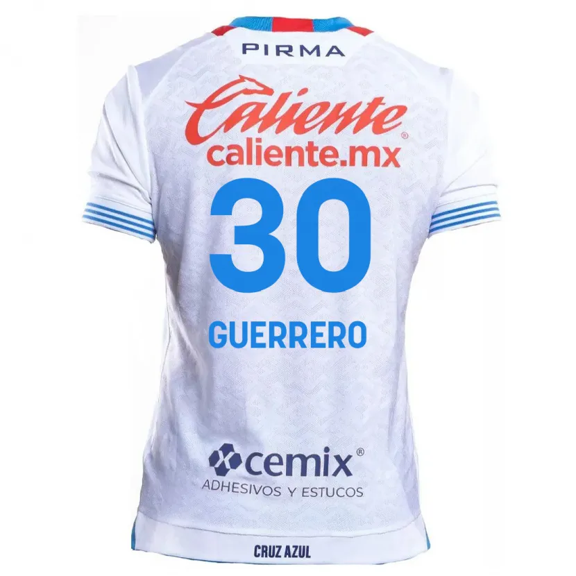 Danxen Mænd Rafael Guerrero #30 Hvid Blå Udebane Spillertrøjer 2024/25 Trøje T-Shirt
