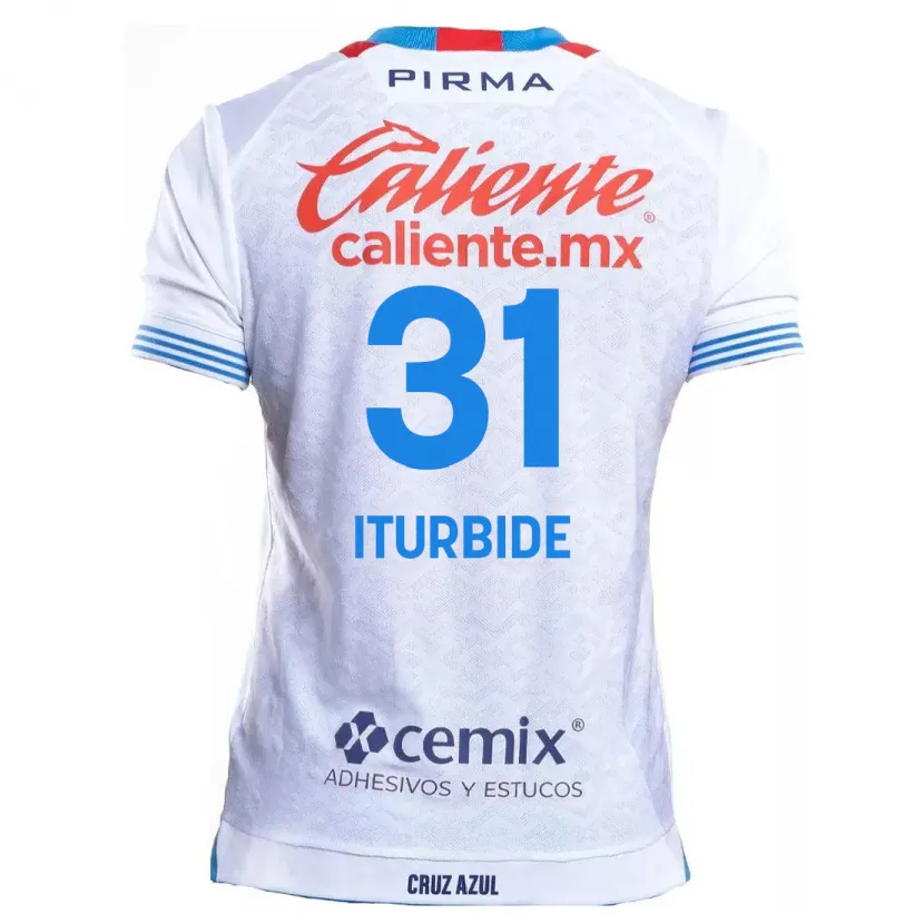 Danxen Mænd Luis Iturbide #31 Hvid Blå Udebane Spillertrøjer 2024/25 Trøje T-Shirt