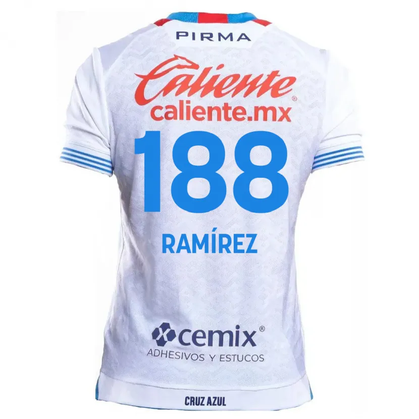 Danxen Mænd Diego Ramírez #188 Hvid Blå Udebane Spillertrøjer 2024/25 Trøje T-Shirt