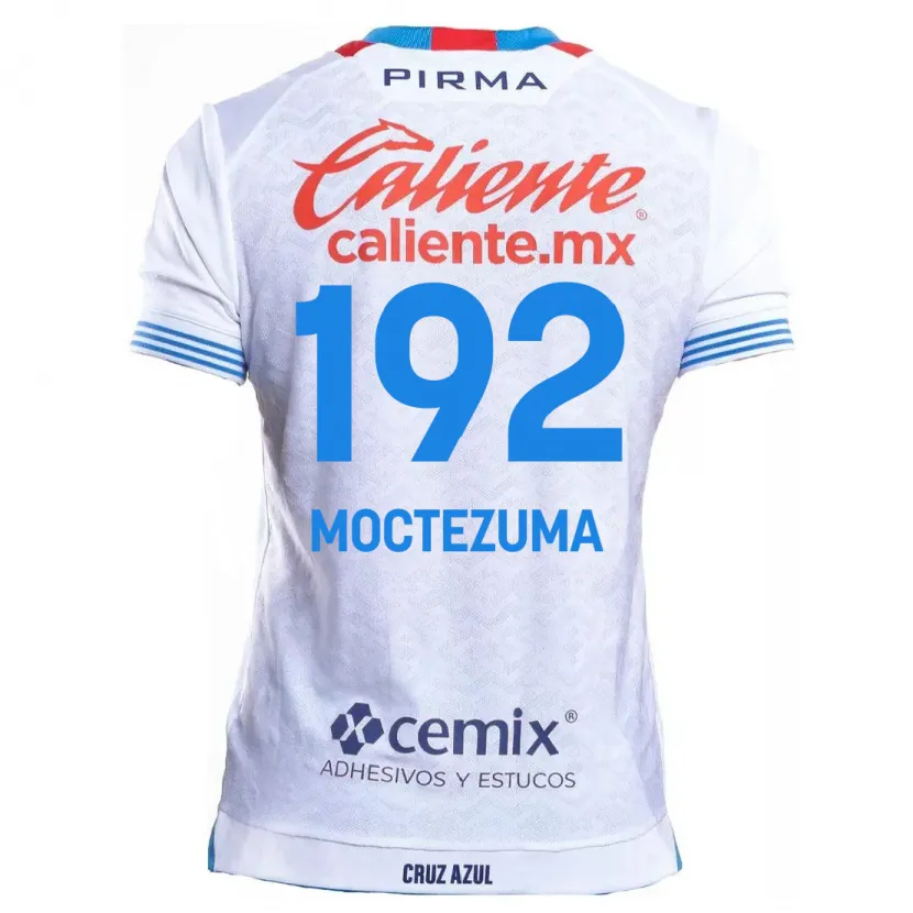 Danxen Mænd Brayan Moctezuma #192 Hvid Blå Udebane Spillertrøjer 2024/25 Trøje T-Shirt