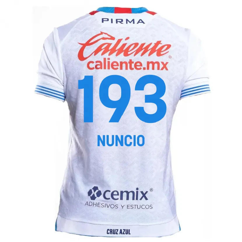 Danxen Mænd Jorge Nuncio #193 Hvid Blå Udebane Spillertrøjer 2024/25 Trøje T-Shirt