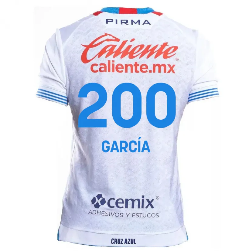 Danxen Mænd Jorge García #200 Hvid Blå Udebane Spillertrøjer 2024/25 Trøje T-Shirt