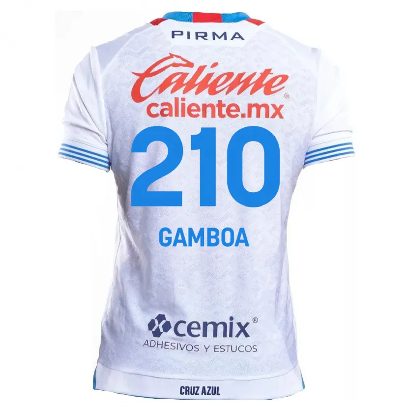 Danxen Mænd Bryan Gamboa #210 Hvid Blå Udebane Spillertrøjer 2024/25 Trøje T-Shirt