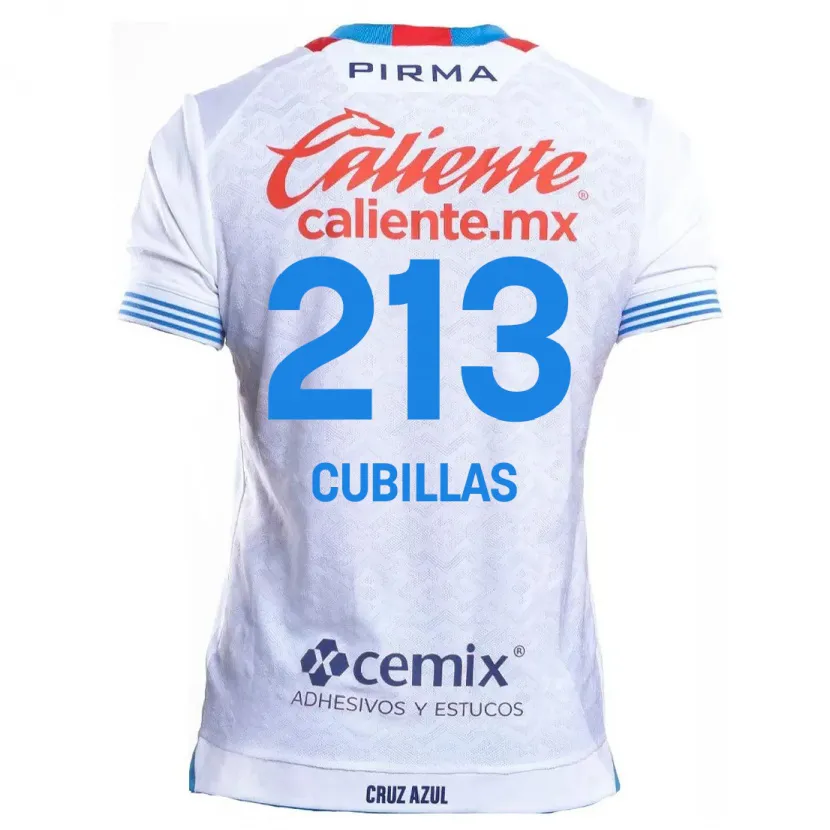 Danxen Mænd Andre Cubillas #213 Hvid Blå Udebane Spillertrøjer 2024/25 Trøje T-Shirt