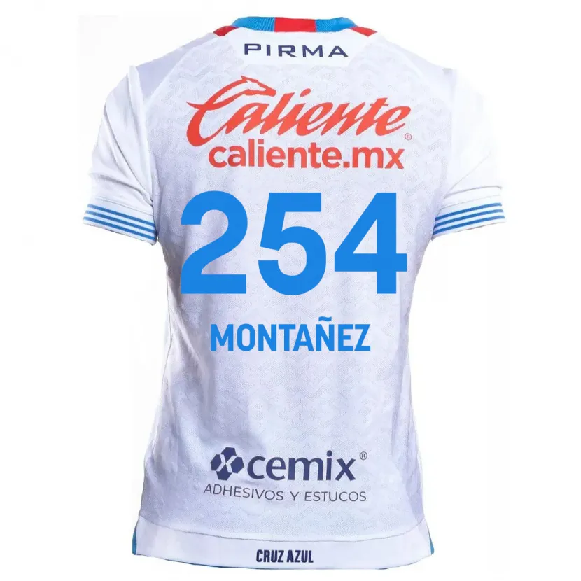 Danxen Mænd Humberto Montañez #254 Hvid Blå Udebane Spillertrøjer 2024/25 Trøje T-Shirt