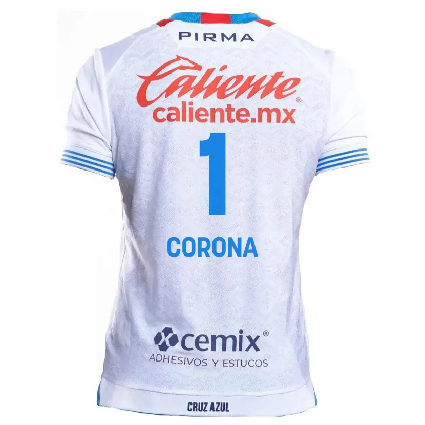 Danxen Mænd Jose De Jesus Corona #1 Hvid Blå Udebane Spillertrøjer 2024/25 Trøje T-Shirt