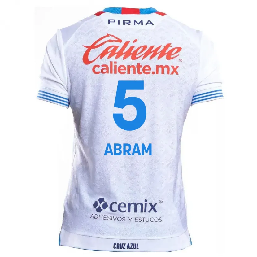 Danxen Mænd Luis Abram #5 Hvid Blå Udebane Spillertrøjer 2024/25 Trøje T-Shirt