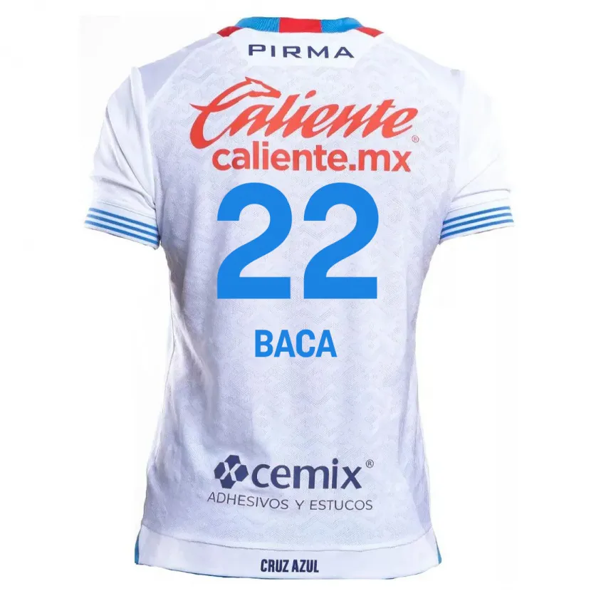 Danxen Mænd Rafael Baca #22 Hvid Blå Udebane Spillertrøjer 2024/25 Trøje T-Shirt