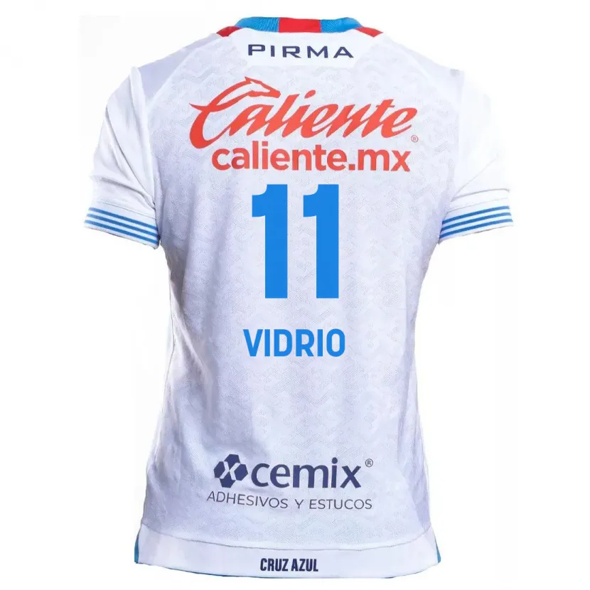 Danxen Mænd Nailea Vidrio #11 Hvid Blå Udebane Spillertrøjer 2024/25 Trøje T-Shirt