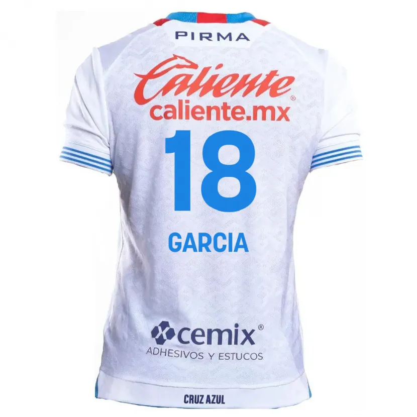 Danxen Mænd Diana Garcia #18 Hvid Blå Udebane Spillertrøjer 2024/25 Trøje T-Shirt