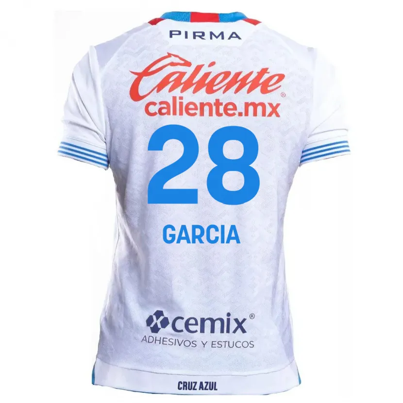 Danxen Mænd Ana Garcia #28 Hvid Blå Udebane Spillertrøjer 2024/25 Trøje T-Shirt