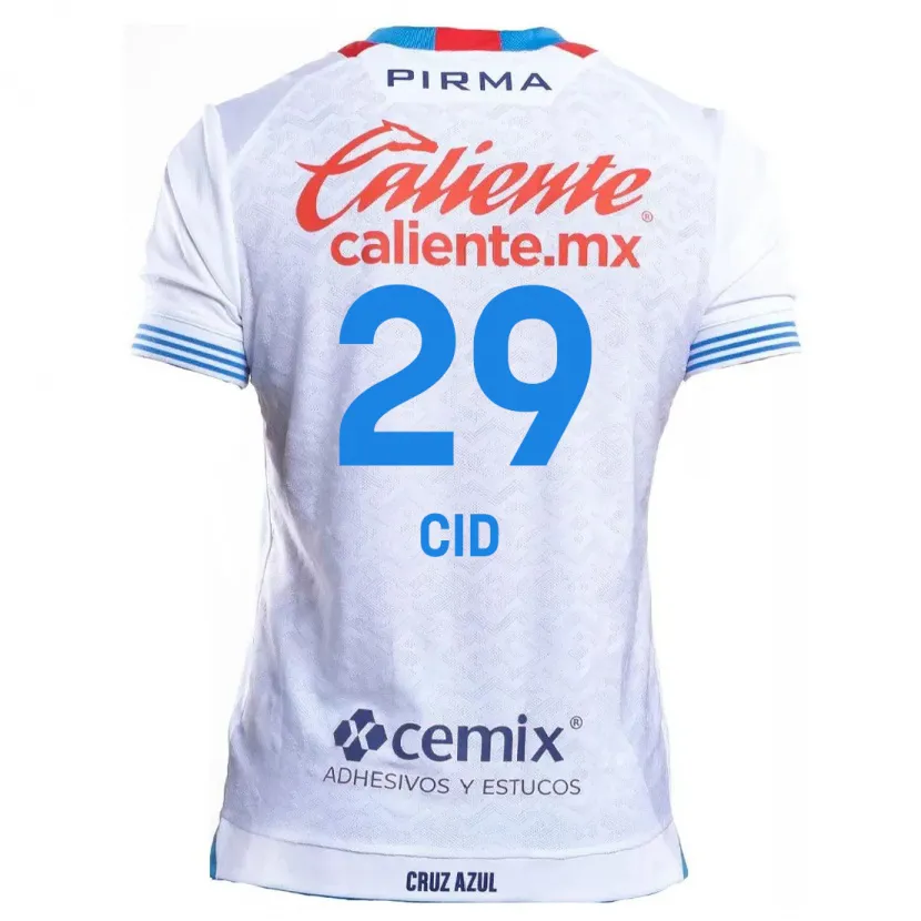 Danxen Mænd Claudia Cid #29 Hvid Blå Udebane Spillertrøjer 2024/25 Trøje T-Shirt