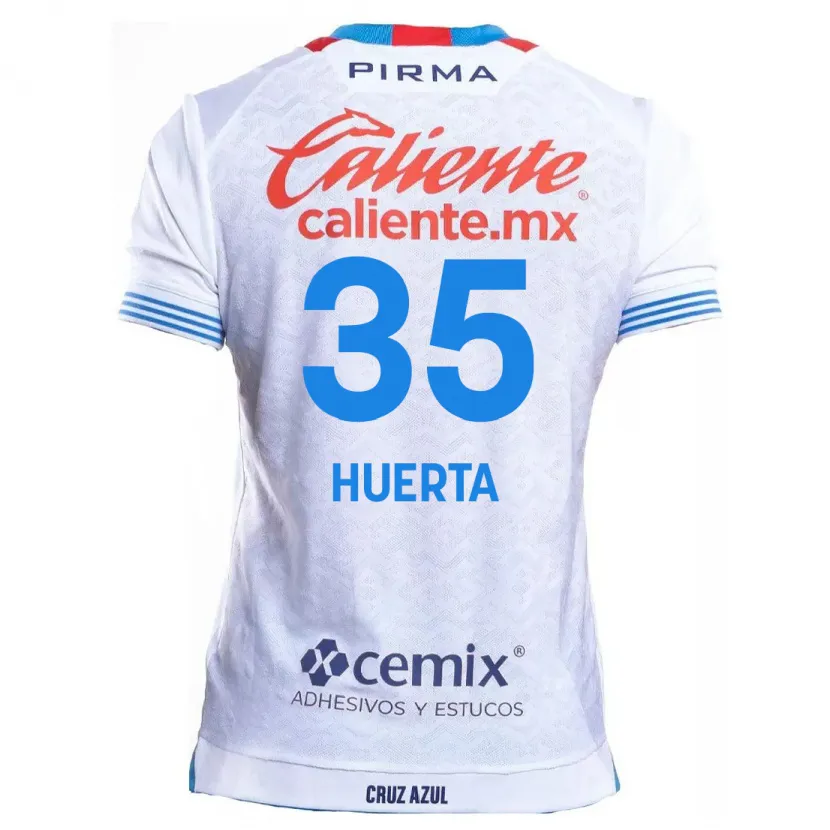 Danxen Mænd Renata Huerta #35 Hvid Blå Udebane Spillertrøjer 2024/25 Trøje T-Shirt
