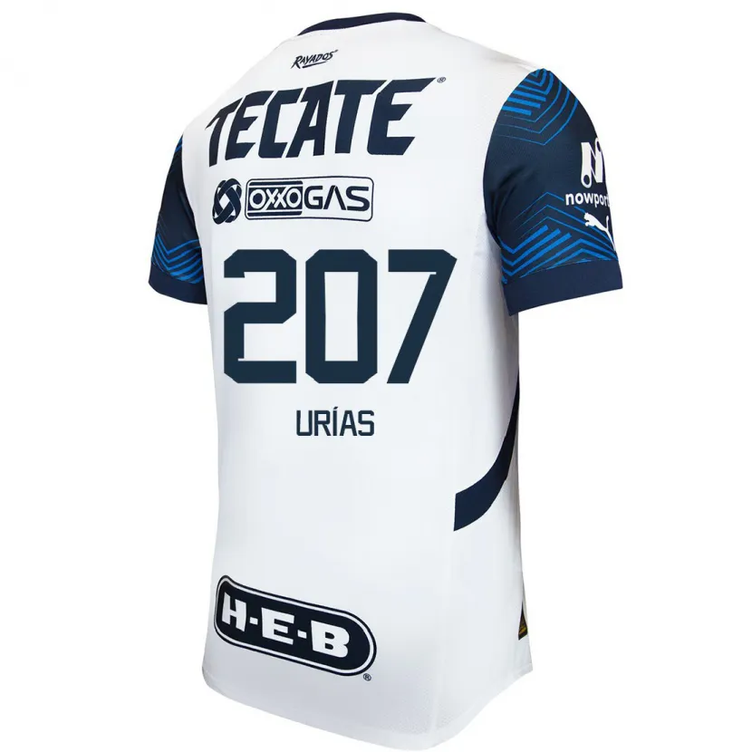 Danxen Mænd Álex Urías #207 Hvid Blå Udebane Spillertrøjer 2024/25 Trøje T-Shirt
