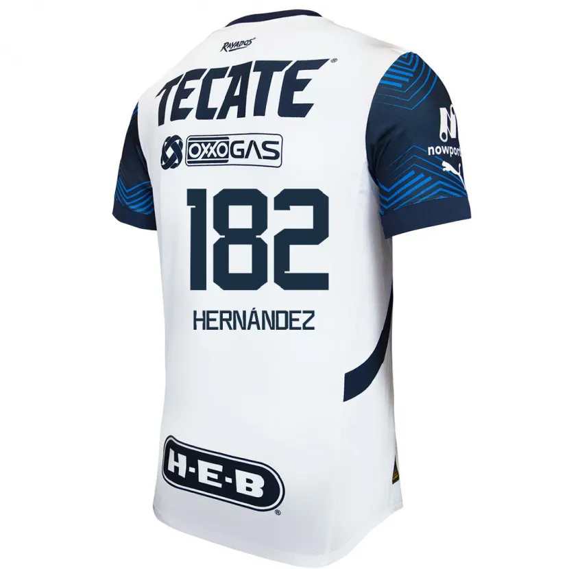 Danxen Mænd Derek Hernández #182 Hvid Blå Udebane Spillertrøjer 2024/25 Trøje T-Shirt