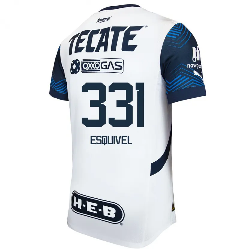 Danxen Mænd Abraham Esquivel #331 Hvid Blå Udebane Spillertrøjer 2024/25 Trøje T-Shirt