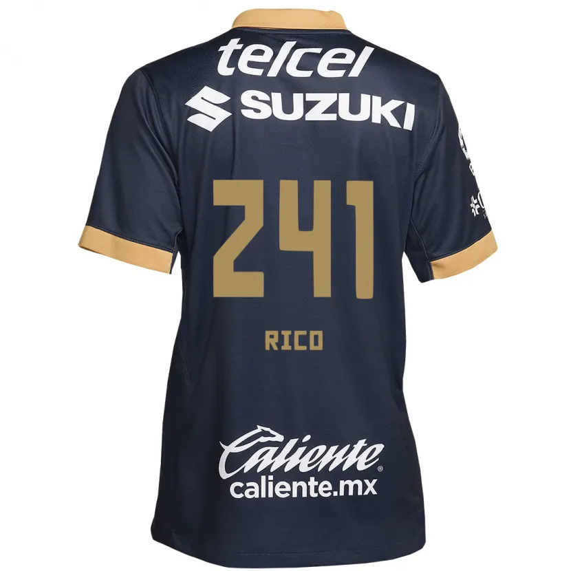 Danxen Mænd Ángel Rico #241 Obsidian Guld Hvid Udebane Spillertrøjer 2024/25 Trøje T-Shirt