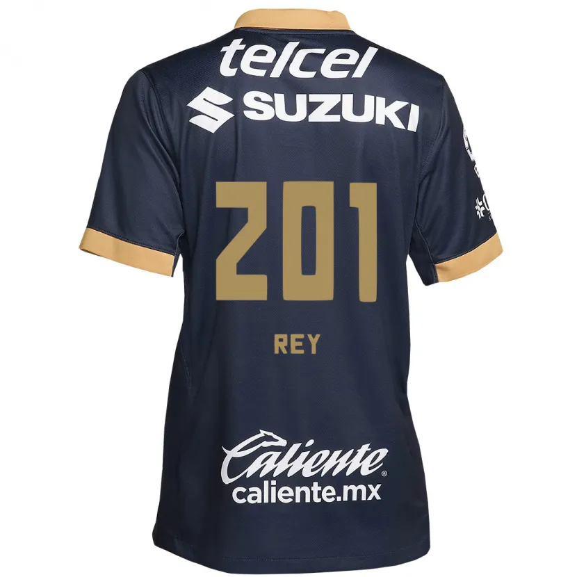 Danxen Mænd Santiago Rey #201 Obsidian Guld Hvid Udebane Spillertrøjer 2024/25 Trøje T-Shirt