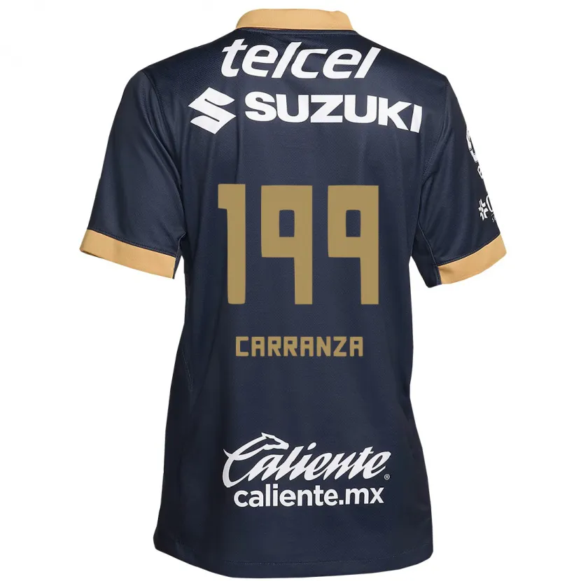 Danxen Mænd Kléber Carranza #199 Obsidian Guld Hvid Udebane Spillertrøjer 2024/25 Trøje T-Shirt