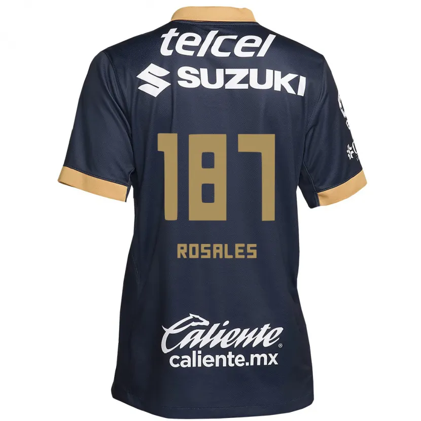 Danxen Mænd Alonso Rosales #187 Obsidian Guld Hvid Udebane Spillertrøjer 2024/25 Trøje T-Shirt