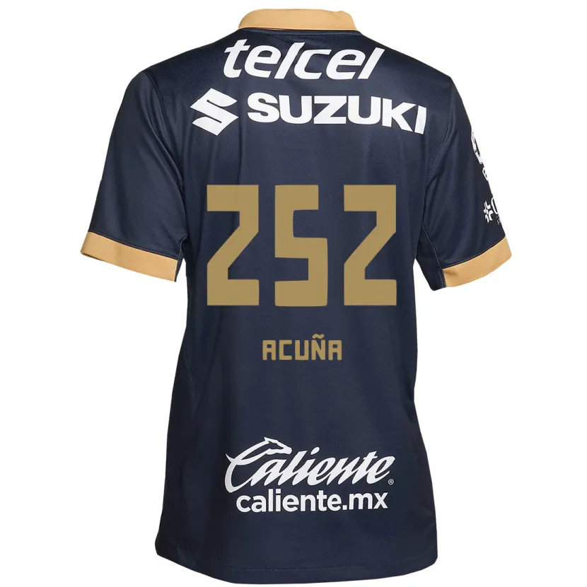 Danxen Mænd José Acuña #252 Obsidian Guld Hvid Udebane Spillertrøjer 2024/25 Trøje T-Shirt