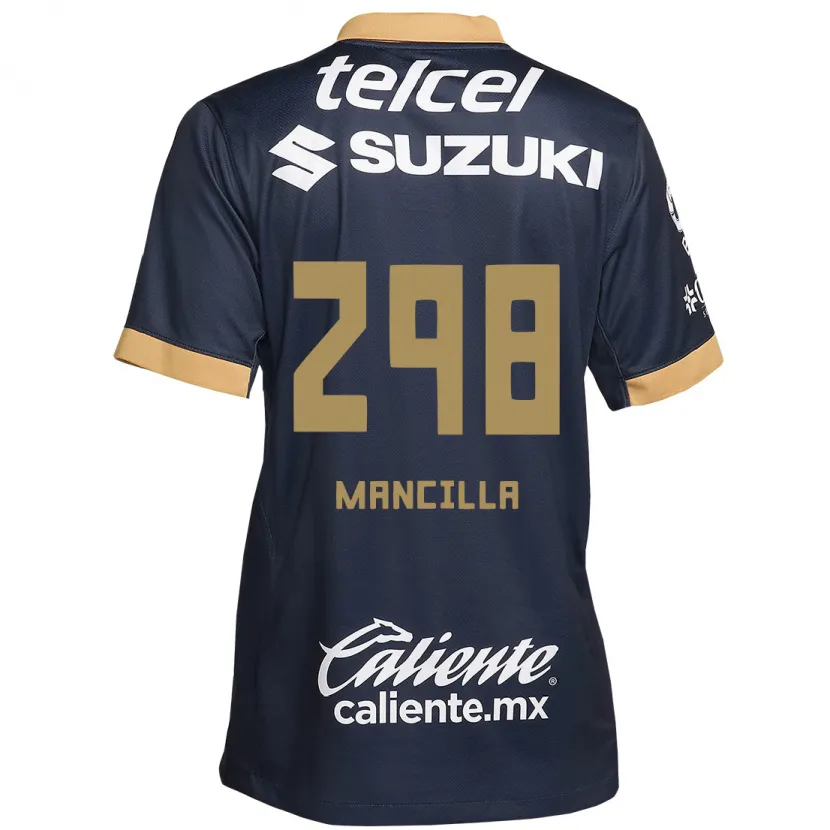 Danxen Mænd José Mancilla #298 Obsidian Guld Hvid Udebane Spillertrøjer 2024/25 Trøje T-Shirt
