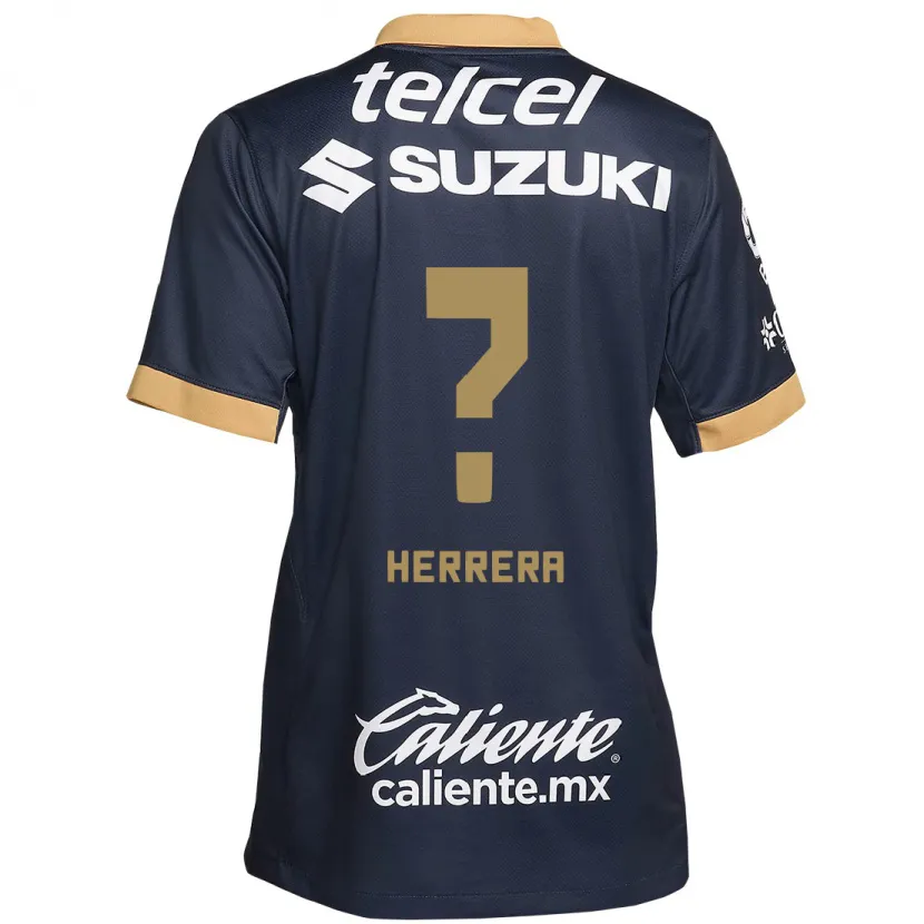 Danxen Mænd José Herrera #0 Obsidian Guld Hvid Udebane Spillertrøjer 2024/25 Trøje T-Shirt