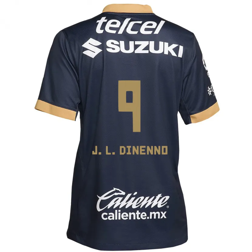 Danxen Mænd Juan Dinenno #9 Obsidian Guld Hvid Udebane Spillertrøjer 2024/25 Trøje T-Shirt