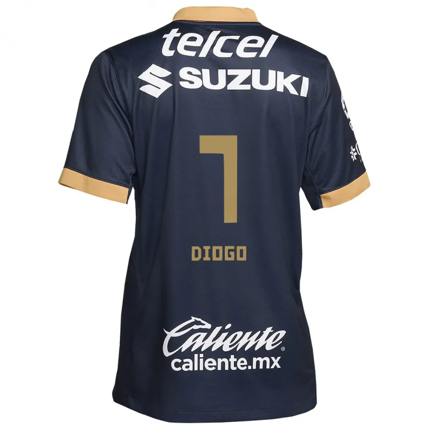 Danxen Mænd Diogo #7 Obsidian Guld Hvid Udebane Spillertrøjer 2024/25 Trøje T-Shirt