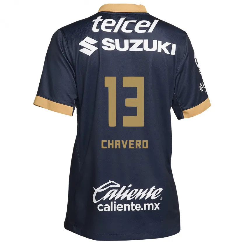 Danxen Mænd Paola Chavero #13 Obsidian Guld Hvid Udebane Spillertrøjer 2024/25 Trøje T-Shirt