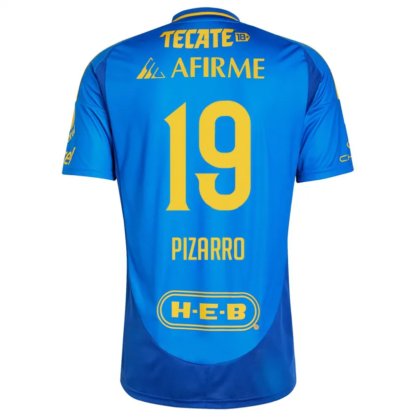 Danxen Mænd Guido Pizarro #19 Blå Gul Udebane Spillertrøjer 2024/25 Trøje T-Shirt