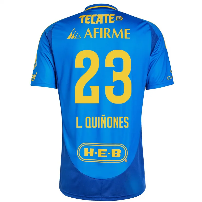 Danxen Mænd Luis Quiñones #23 Blå Gul Udebane Spillertrøjer 2024/25 Trøje T-Shirt