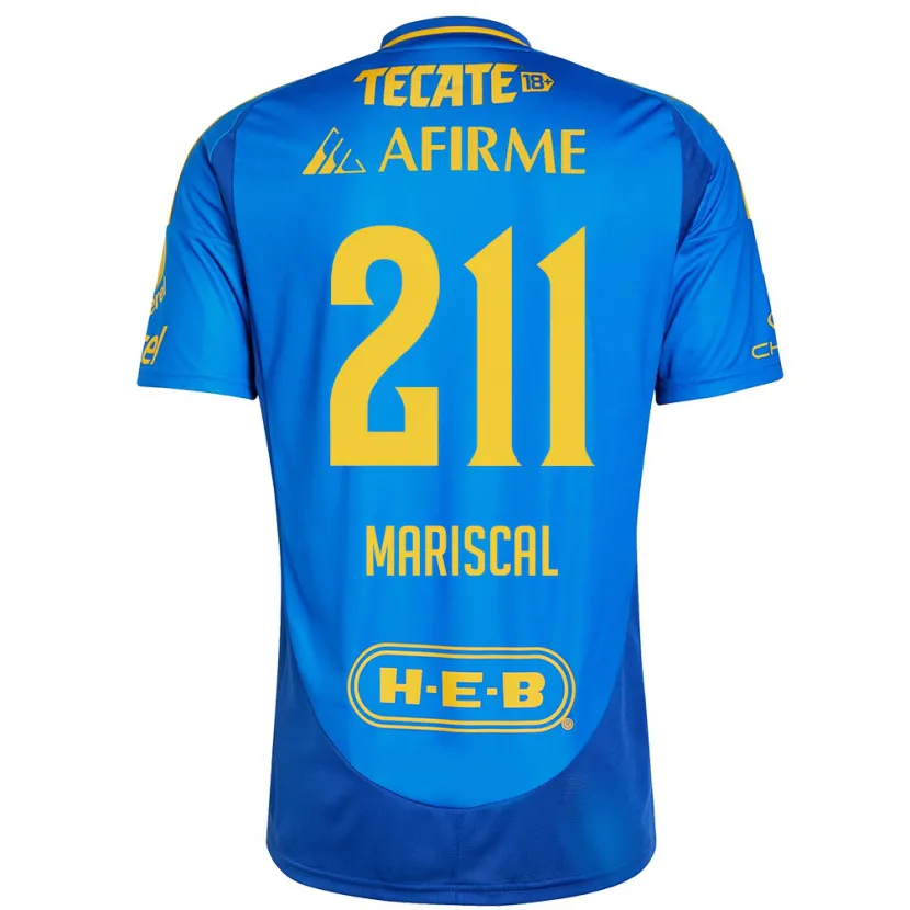 Danxen Mænd Kevin Mariscal #211 Blå Gul Udebane Spillertrøjer 2024/25 Trøje T-Shirt