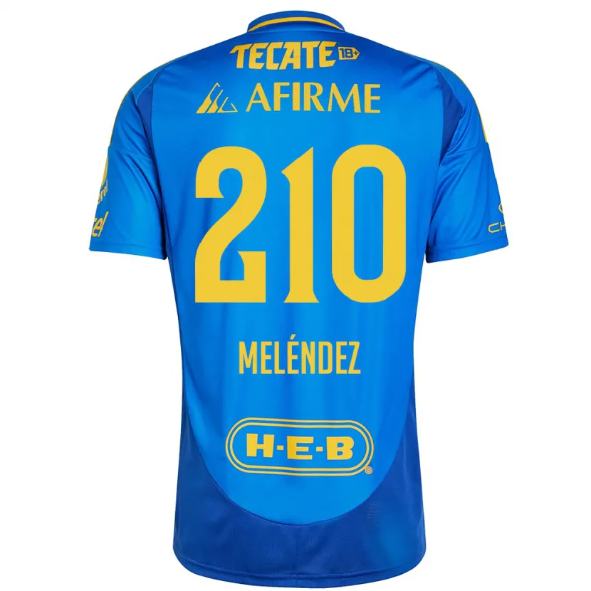 Danxen Mænd Marcelo Meléndez #210 Blå Gul Udebane Spillertrøjer 2024/25 Trøje T-Shirt