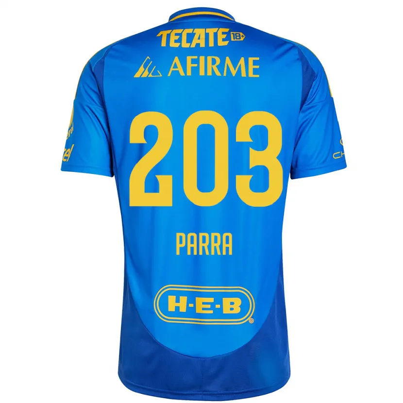 Danxen Mænd Bernardo Parra #203 Blå Gul Udebane Spillertrøjer 2024/25 Trøje T-Shirt