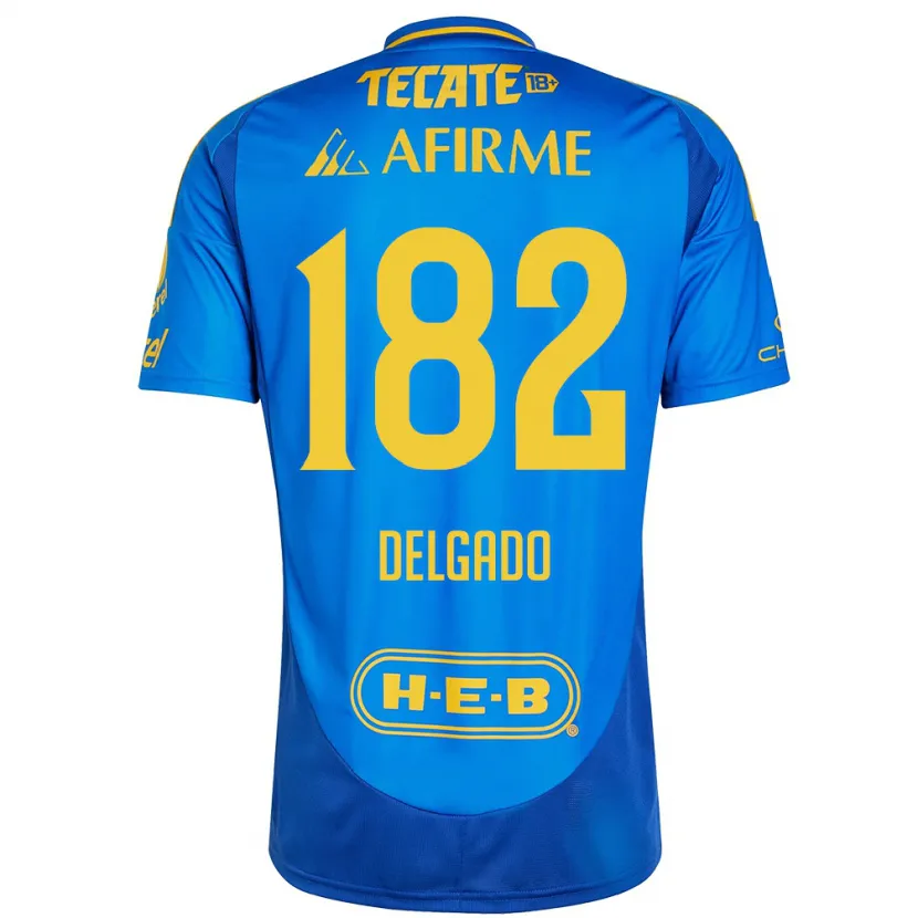 Danxen Mænd Arturo Delgado #182 Blå Gul Udebane Spillertrøjer 2024/25 Trøje T-Shirt