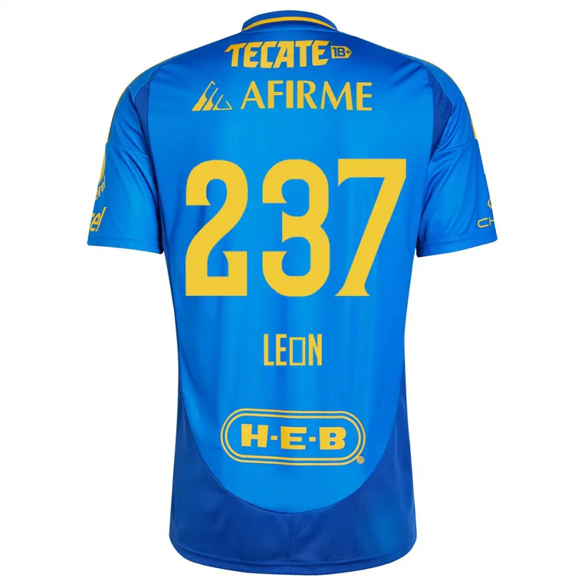 Danxen Mænd Gabriel León #237 Blå Gul Udebane Spillertrøjer 2024/25 Trøje T-Shirt