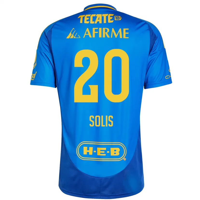 Danxen Mænd Ofelia Solis #20 Blå Gul Udebane Spillertrøjer 2024/25 Trøje T-Shirt