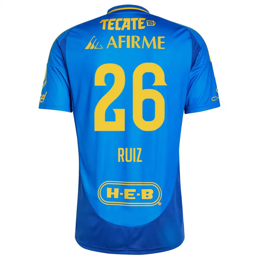 Danxen Mænd Michel Ruiz #26 Blå Gul Udebane Spillertrøjer 2024/25 Trøje T-Shirt