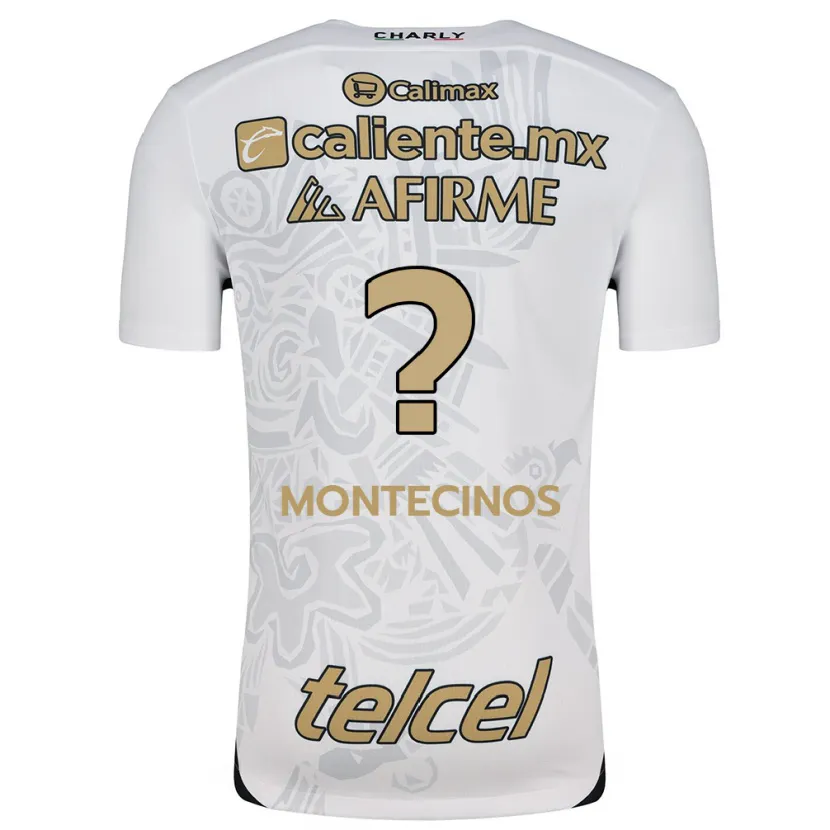 Danxen Mænd Joaquín Montecinos #0 Hvid Sort Udebane Spillertrøjer 2024/25 Trøje T-Shirt