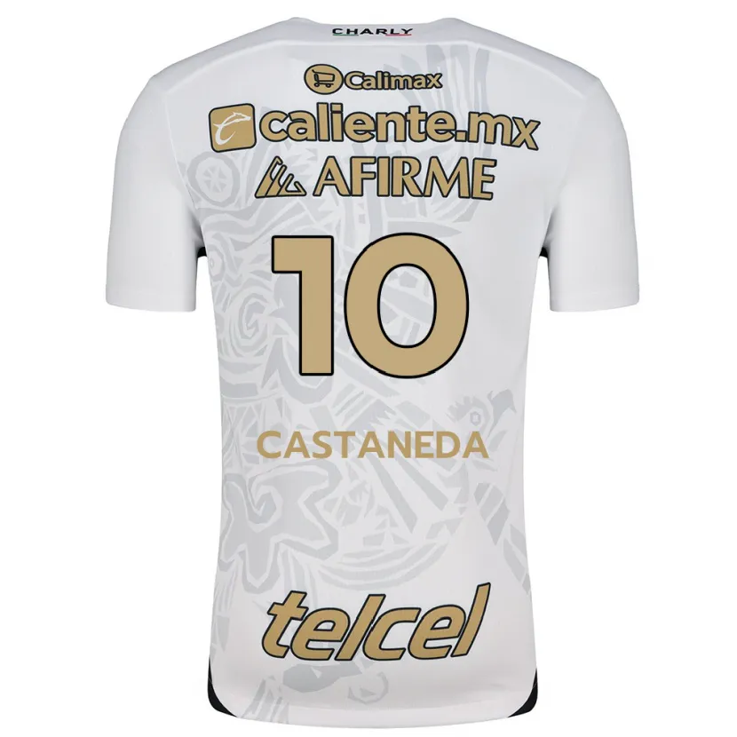 Danxen Mænd Kevin Castañeda #10 Hvid Sort Udebane Spillertrøjer 2024/25 Trøje T-Shirt