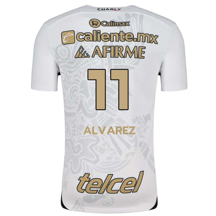 Danxen Mænd Efraín Álvarez #11 Hvid Sort Udebane Spillertrøjer 2024/25 Trøje T-Shirt